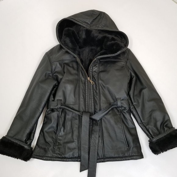Wilsons Leather Jackets & Blazers - WILSON'S Faux Fur Lined Leather Jacket Coat Medium